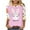 Hot Pink, variant on Inverlee Easter Tshirts for Women Cute Bunny Eggs Graphic Tees Loose Fit 3/4 Sleeve T Shirts Blouses Work Crewneck Dressy Casual Tops