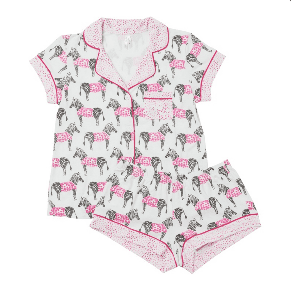 The Cat's Pajamas The Cat's Pajamas Knit Short Set Zanzabar Zebra