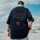 thumbnail image 5 of Camiseta con gráfico de letras góticas y rosas de verano para hombre, camiseta de algodón de manga corta a la moda de hip hop, camisetas con estampado de ropa urbana Y2K de gran tamaño, 5 of 5