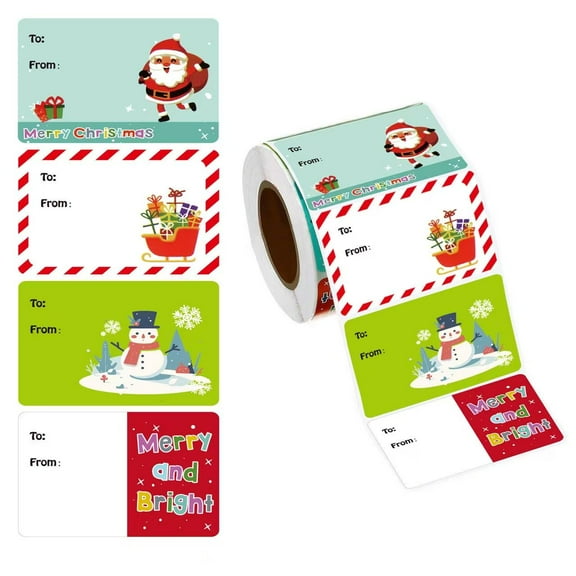 400pcs Bulk Holiday Gift Tag Stickers - Christmas Gift Wrapping Labels, Multicolor Paper Tags for Presents, Party Favors, Name Placeholders