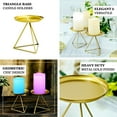 thumbnail image 4 of Efavormart 2 Pack | 5" Gold Metal Triangle Base Pillar Candle Holder Stands, Geometric Candle Centerpieces, 4 of 11