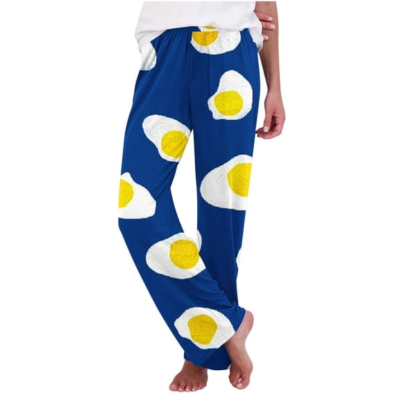 Qingpeng Womens Checked Fashion Pattern Lounge Pants Plus Size Elastic Waisted Wide Leg Plaid Pajamas Bottoms for Women
