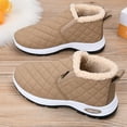 thumbnail image 7 of Viluyesy Womens Winter Booties, Soft Thick Sole Warm Faux Fur Lined Slip On Casual Comfortable Outdoor Snow Shoes Khaki US9, 7 of 7