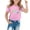 Pink, variant on Shadoumai Toddler Girl Shirts 5t Letter Print Round Neck Shirt Short Sleeve T Shirt Thin and Light Holiday Shirts Toddler Clothes for Girls