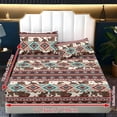 thumbnail image 6 of ZIATUBLES 3-Piece Twin XL Size Sheet Set, Soft Cooling Polyester Bedding-Breathable and Comfortable for All-Season Use, 1 Fitted Sheet and 2 Pillowcases, Aztec Cow Print, 6 of 9