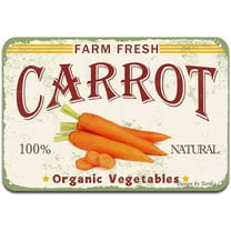 Farm Fresh Carrot 100% Nature Organic Vegetables Iron Poster Painting Tin Sign Vintage Wall Decor for Cafe Bar Pub Home Beer Decoration Crafts