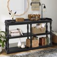 Console Table with 3Tier Open Storage Shelves, Narrow Sofa Entry Table