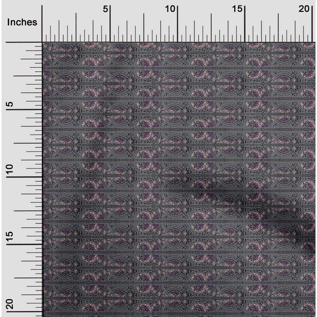 oneOone Coton Flex Tissu Stripefeuilles & Imprimé Floral 1 Yard 40 Inch Wide