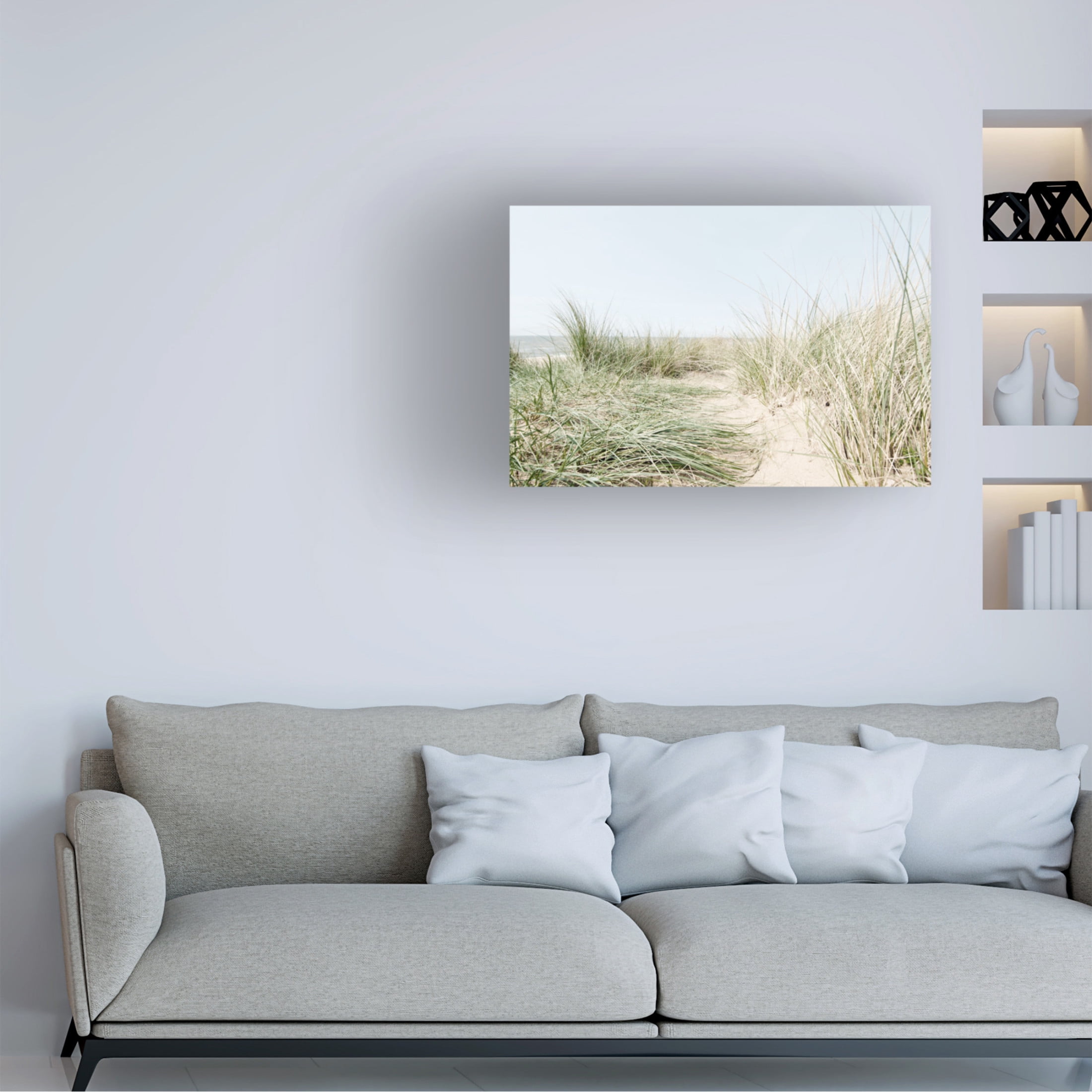 Canvas Wall Art - Tom Quartermaine 'Dunes Path to the Sea' Wall Art for Living Room, Bedroom, or Office Décor by Trademark Fine Art - 32 x 22 Inches