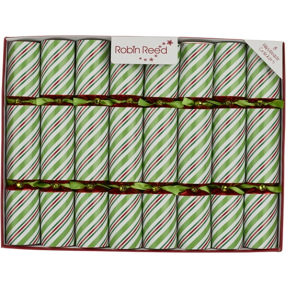 Robin Reed Handmade Festive Christmas Crackers 8 x 10 inch - Peppermint Candy