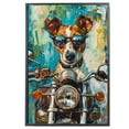 thumbnail image 2 of Smooth Fox Terrier Dog Poster Riding A Motorcycle - Smooth Fox Terrier Dog Canvas Wall Art For Bedroom Decor - Vintage Posters - Room Decor For Men, 2 of 6