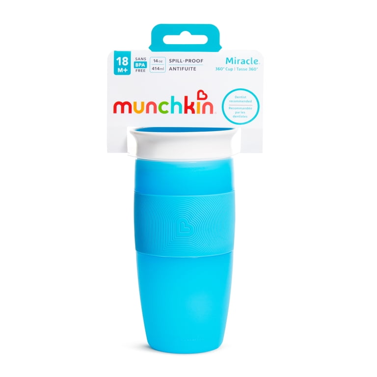 Munchkin Miracle 360 Sippy Cups - 7 Ounce Spill-Proof Toddler Cups With Handles & Lids, 6 Pack (Blue/Green)