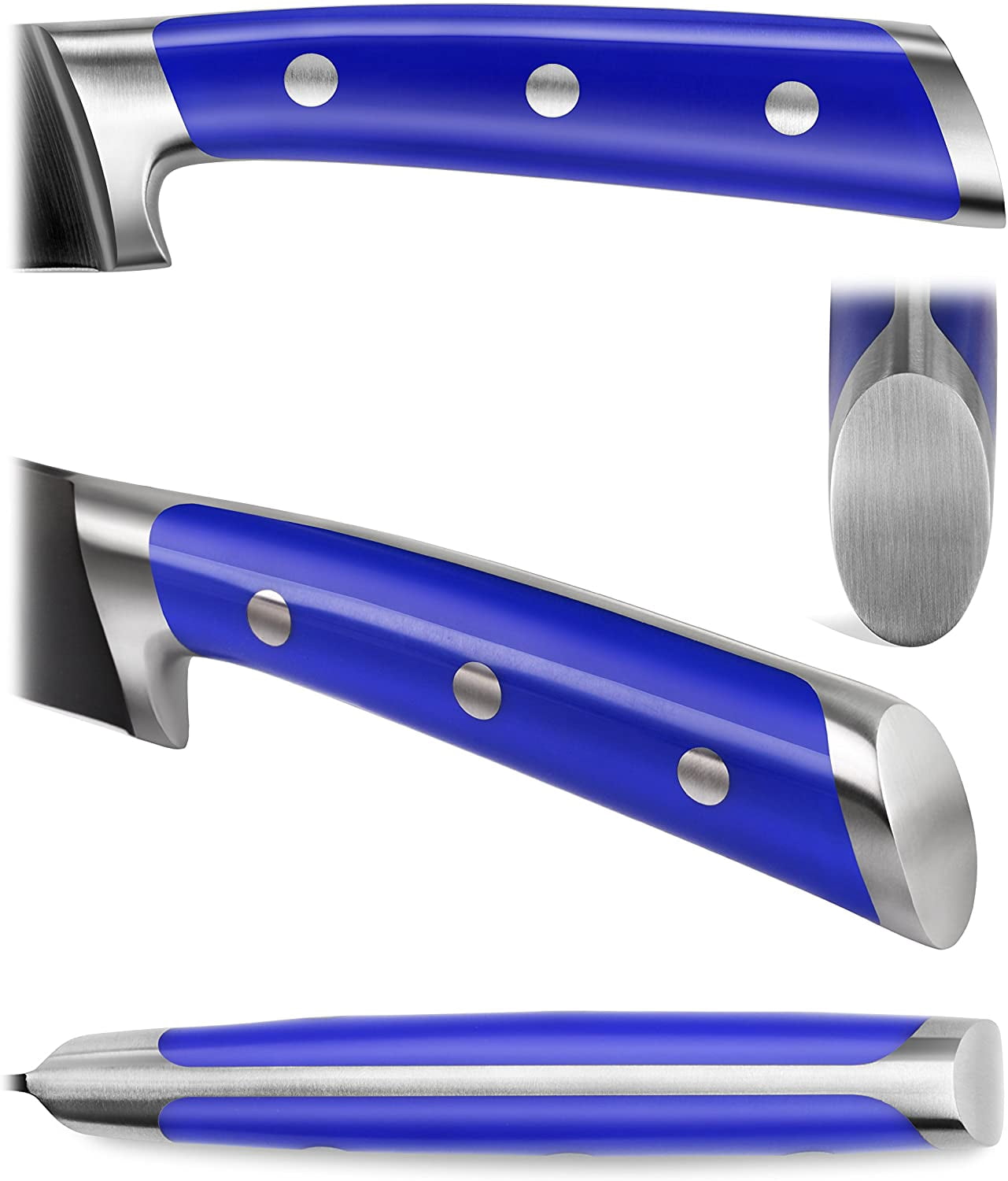 Cangshan S+ Series German Steel Forged 2-Piece Titanium Coated Santoku Starter Knife Set with Sheaths, Atlantic Blue