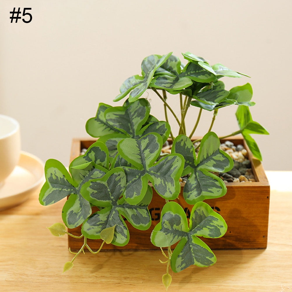 Goodhd Plastic Outdoor Flower Fake False Plants Artificial Green Leaves Vivid Grass