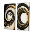 thumbnail image 3 of Designart "Metallic Swirling Blend I" Abstract Spirals Wall Art Set Of 2 - Black Abstract Gallery Set For Office Decor, 3 of 7