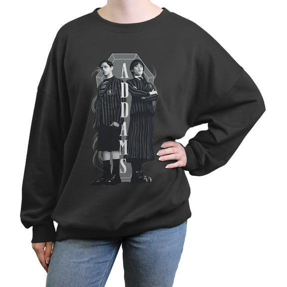 Juniors Wednesday Addams Siblings Pose Sweatshirt