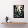 thumbnail image 2 of Pine Tree Forest Sunrise Landscape Illustration Art Print Framed Poster Wall Decor 12x16 inch, 2 of 5