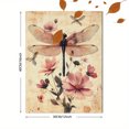 thumbnail image 3 of Qisvanset Framed Canvas Wall Art 12x16 Inch Dragonfly Pink Wildflower Neutral Botanical Art, 3 of 5
