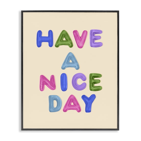 Stupell Industries Scandinavian Have a Nice Day Gummies Black Framed Giclee Art, 11 x 14, by LISH Creative