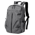thumbnail image 3 of Mochila de viaje para portátil con puerto de carga USB, color gris, 3 of 9