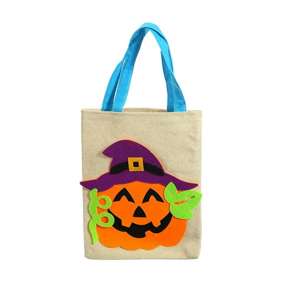 MOQIN Halloween Tote Bags, Reusable Canvas Bags for Halloween Trick or Treat Grocery Shopping Party Favor Goodie Bags,Portable Gift Sack for Candy Storage