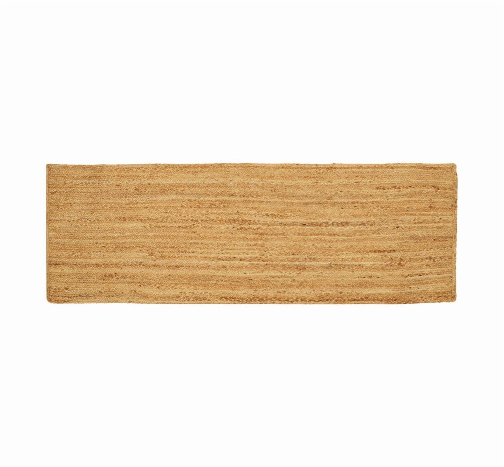 Handmade Rustic Jute Rug Rectangular Farmhouse Braided Reversible Natural Area Carpet_2'X10'