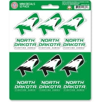 University of North Dakota Fighting Hawks 12-Piece Mini Decal Sticker Set, 5x6 Inch Sheet, Gift for football fans for any hard surfaces around home, automotive, personal items