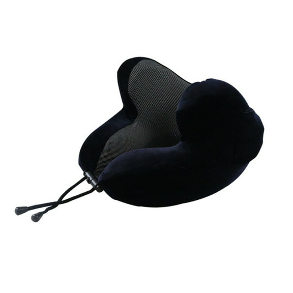 YIBONIKA Memory Foam Travel Neck Pillow Noise Reduction Light Blocking for Car Office Home Airplane, Navy Blue