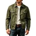 thumbnail image 3 of Atkumj Mens Button Down Jakcets Casual Solid Color Long Sleeve Fall Jackets Fashion Business Turndown Collar Jackets with Pockets, 3 of 6