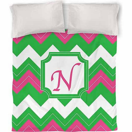 IDG Chevron Monogram Duvet Cover, Fuchsia
