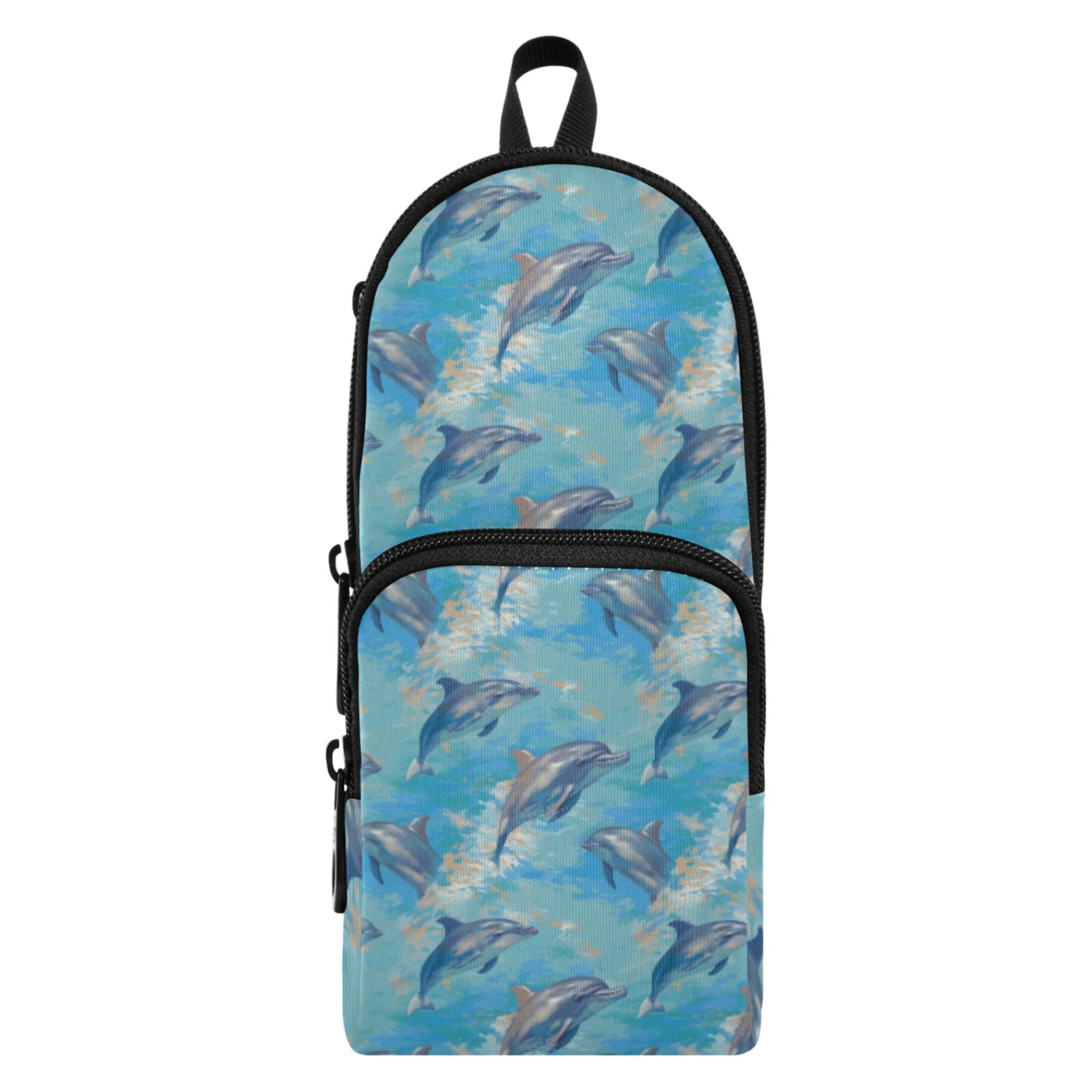 ALAZA Dolphins in Water Pencil Case Pen Pouch Stationery Organizer