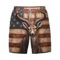 thumbnail image 4 of Lsque Mens Swim Trunks Deer American Flag Wall Pattern - Bathing Suit Compression Liner - Beach Swim Shorts Swimwear - (S-3XL) - Stretch Quick Dry -3X-Large, 4 of 9