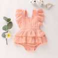 thumbnail image 2 of Newborn Baby Girls Romper Ruffle Jumpsuit Bodysuit One-Piece Cotton Linen Outfits Clothes, 2 of 6