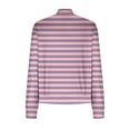 thumbnail image 4 of Hvyesh Stripe Jackets for Women Zip Up Bomber Jacket Pockets Grphic Print Windproof Outwear Fall Long Sleeve Coat Streetwear Pink, 4 of 6
