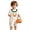White, variant on CAIVO Halloween Pumpkin Patchwork Striped Romper With Pockets For Boys Girls Casual Style Sleeveless Strap One-Pieces For Toddlers And Children Playwear