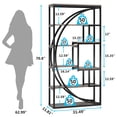 thumbnail image 6 of Tribesigns 70.8 inch Tall Bookshelf, 5-Tier Etagere Bookcase, Modern Book Shelf Display Tack Shelving with 8 Open Storage Shel for Home Office, Living Room, Vintage Grey, 6 of 8