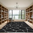 thumbnail image 2 of ODIKA 9'x12' Washable Area Rug Black White Abstract Pebble Mosaic Design Elegant Geometric Contours with Artistic for Master Suite, California King, Under Bed, Non-Shedding, Easy Care, 2 of 7
