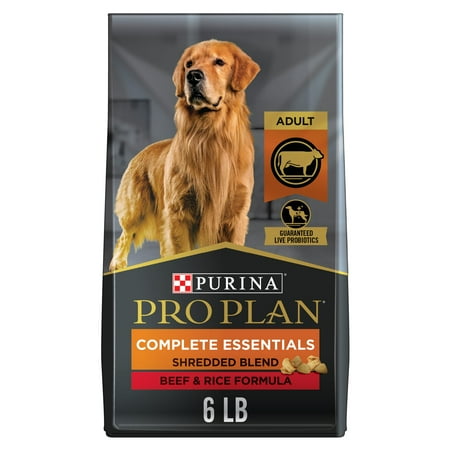 UPC: 0038100130570 | Purina Pro Plan High Protein Dog Food With Probiotics for Dogs Shredded Blend Beef & Rice Formula 6 lb. Bag