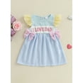 thumbnail image 3 of BemeyourBBs Baby Toddler Girl Summer Dress Embroidery Striped Flying Sleeve Dress, 3 of 9
