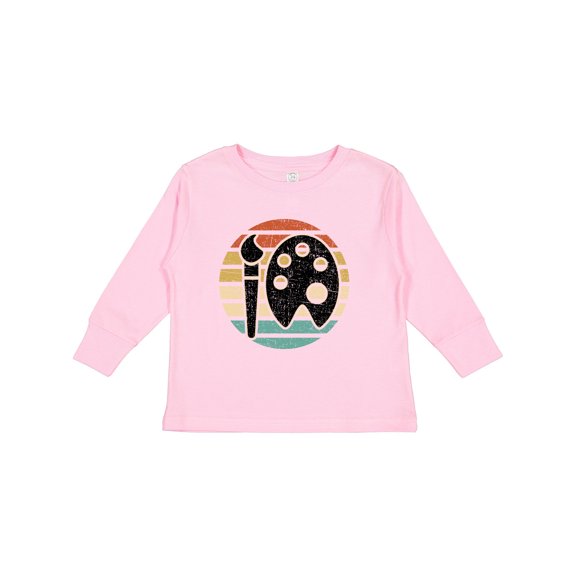 Inktastic Artist Retro Sunset Art Teacher Boys or Girls Long Sleeve Toddler T-Shirt