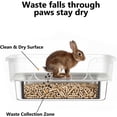 thumbnail image 6 of Stainless Steel Rabbit Litter Box with Safety Grid, Large Sifting Bunny Litter Pan for Small Animals, Guinea Pig, Ferret, Easy to Clean, Anti-Urine Leakage Metal Pet Toilet (16.9" × 13.4" × 6.7"), 6 of 7
