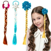 PinkSheep 3Pcs Kids Hair Extensions with Clips Hair Accessories Hair Braid Extensions Ponytail Wig for Girls