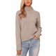 thumbnail image 1 of Suéter de cuello alto INSPIRE CHIC para mujer, de manga larga, casual, de punto, XL, color caqui, otoño e invierno, 1 of 6