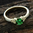thumbnail image 2 of 2.10Ct Round Cut Simulated Green Emerald Women's Engagement Ring 14k Yellow Gold Plated, 2 of 3