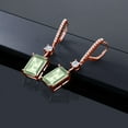 thumbnail image 4 of Gem Stone King 18K Rose Gold Plated Silver Dangle Earrings Prasiolite Moissanite (13.96 Cttw), 4 of 4