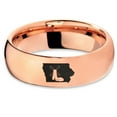 thumbnail image 2 of Tungsten Iowa Hawkeye State Windmill Band Ring 7mm Men Women Comfort Fit 18k Rose Gold Dome Polished, 2 of 4