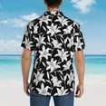 thumbnail image 6 of Balery Lilies Flowers Print Men's Hawaiian Shirts Short Sleeve Beach Shirt Relaxed Fit Vacation Button Down Shirts-X-Large, 6 of 9