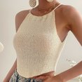 thumbnail image 4 of Timegard Womens Tank Tops Eyelet Halter Neck Sleeveless Keyhole Back Top Solid Color Fashion Blouses, 4 of 5