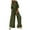 Army Green, variant on Womens One-Tone Crew Neck Elastic Waist Pocketed Loose Jumpsuit Fall Winter Cozy Casual Romper