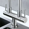 thumbnail image 4 of RYPFOEWBN Robinet de Cuisine Moderne en Acier Inoxydable Brossé, installation à Trou Unique de Contrôle Double Chaud et Froid, Double Sortie Interruptable, Facile à Installer et à Entretenir, 4 of 8
